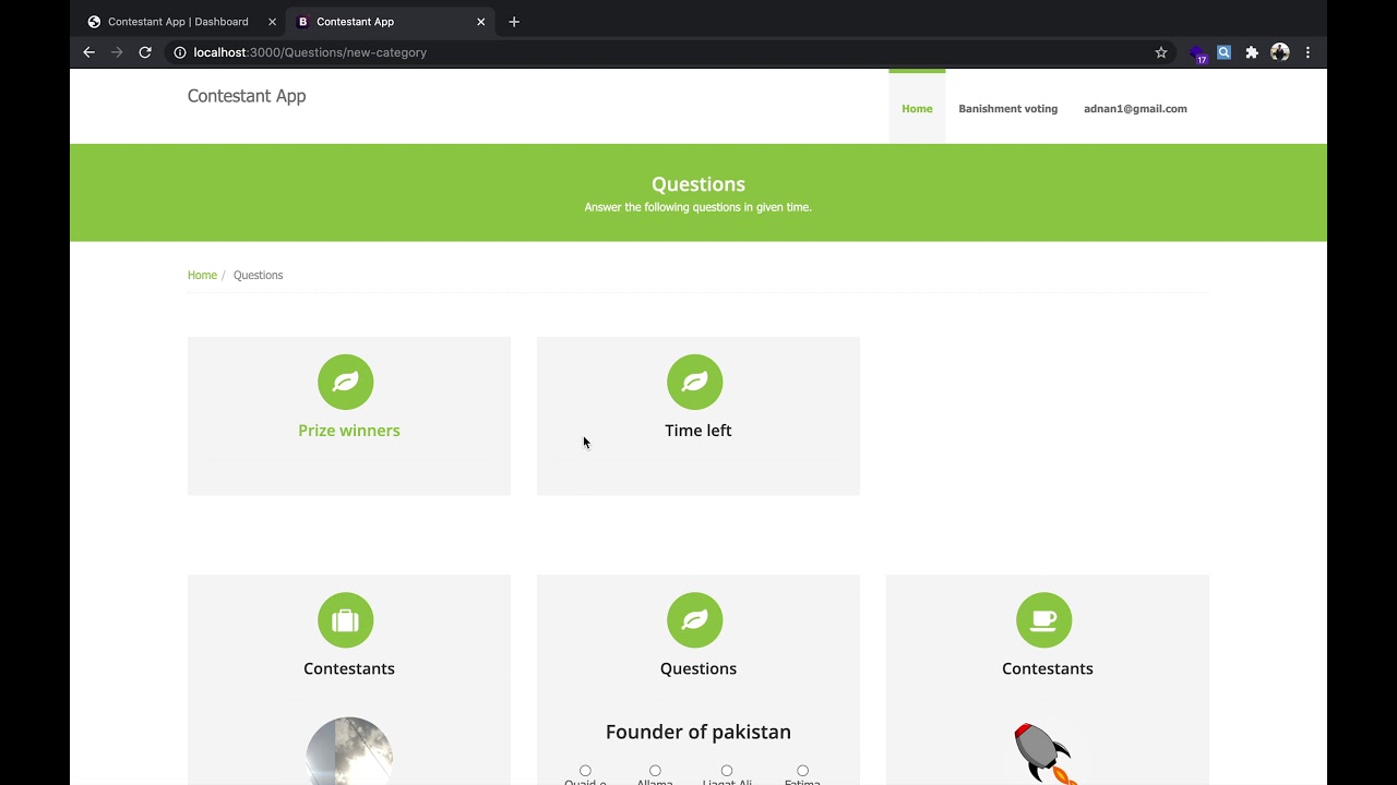 Questionnaire - Node.js, MongoDB