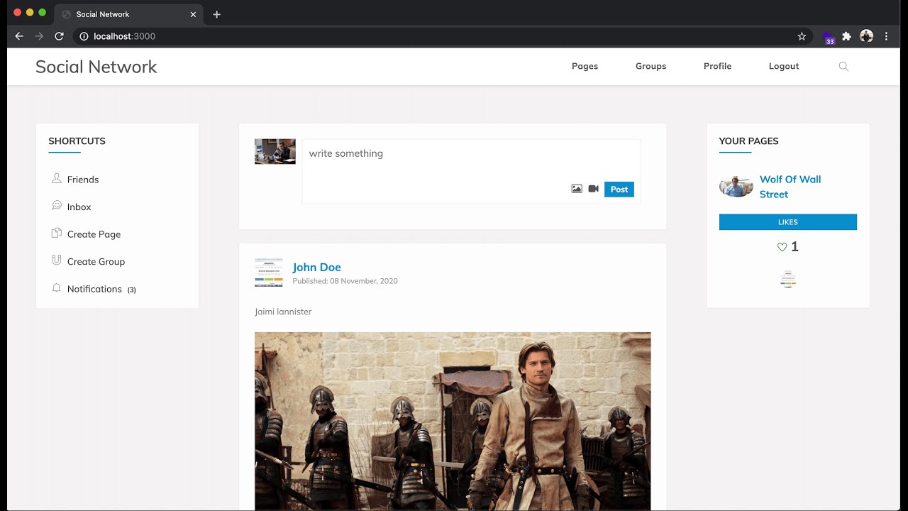 Social Networking Site - Node.js, MongoDB
