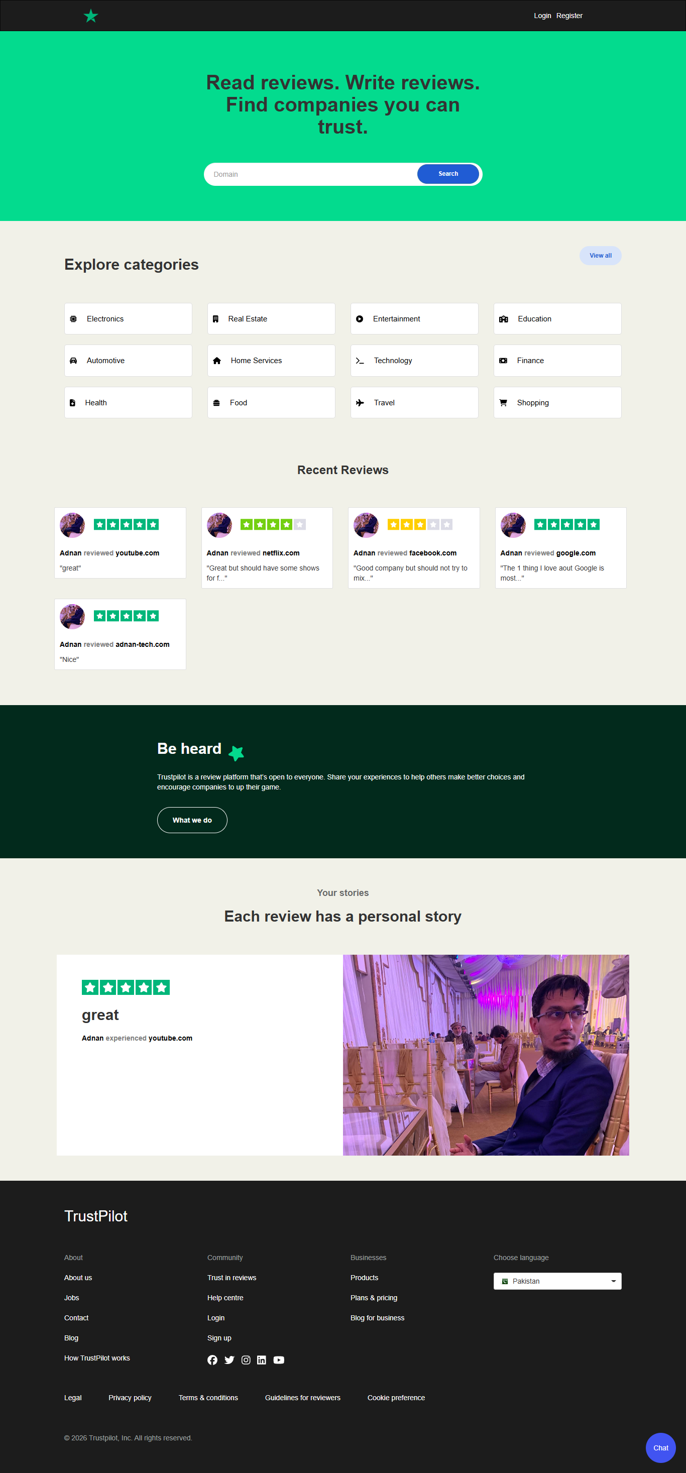 Trustpilot Clone - Laravel